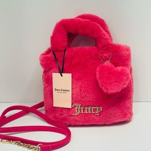 Juicy Couture Free Love Fluffy Mini Tote - Barbie Hot Pink